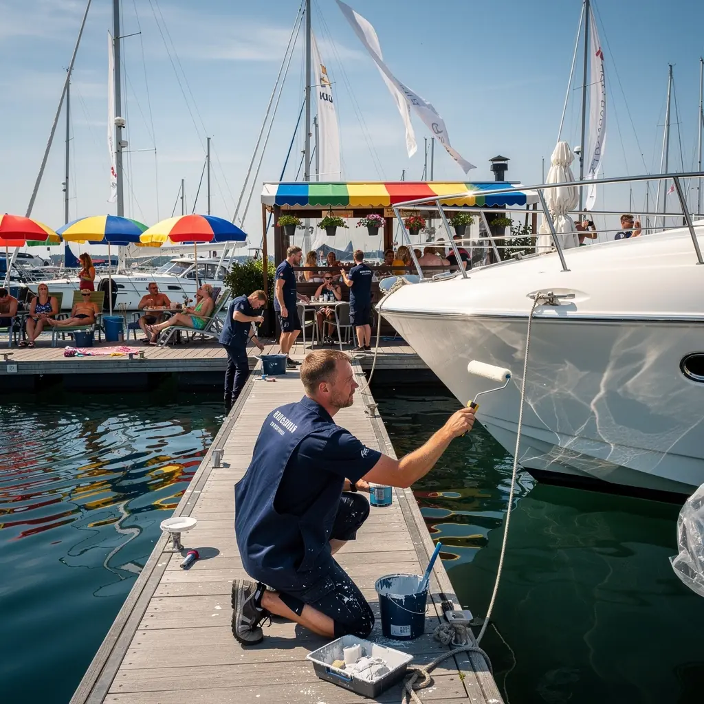 Gela pārklājuma atjaunošana uz jahtas virsmas
